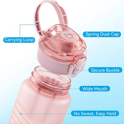 32oz Water Bottle, Leakproof Sports Water Bottle, BPA Free Plastic Water Bottle No Straw, Reusable Water Bottle with Handle, Fruit...