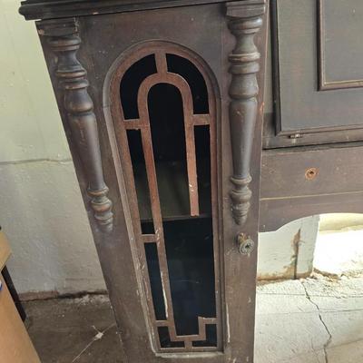 Antique wood Secretary desk with drop down front - For repair