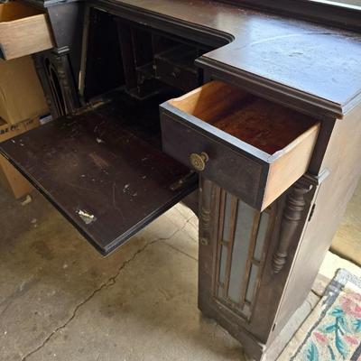 Antique wood Secretary desk with drop down front - For repair