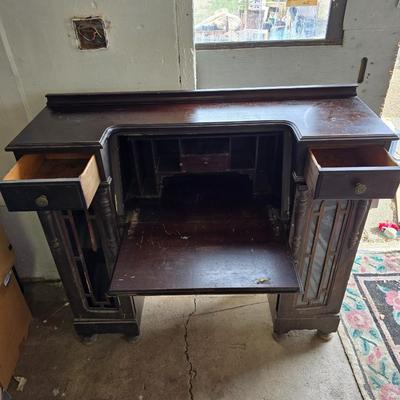 Antique wood Secretary desk with drop down front - For repair