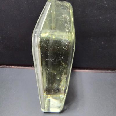 Vintage train Railroad glass paperweight