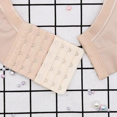 3-Pack 4-Hook Bra Extender Straps for Women, Soft Comfortable Bra Extenders 4 Row Extension Band (Black, White, Beige)