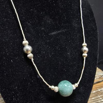 .925 Marked Necklace with stone pendant