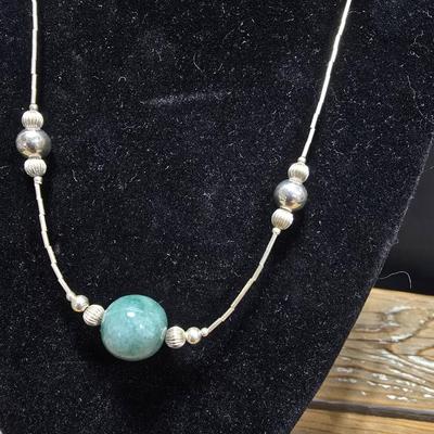 .925 Marked Necklace with stone pendant