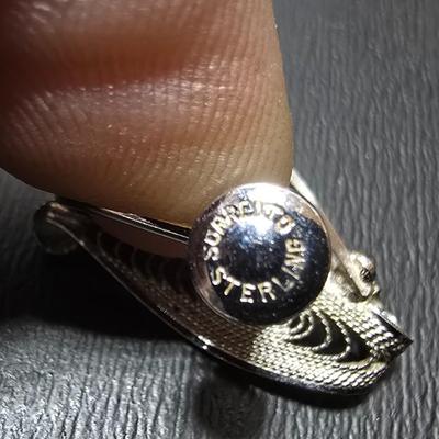 .925 marked Chevron style bracelet and sterling silver vintage Filigree Sorrento ear rings