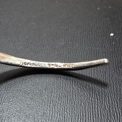 .925 marked Chevron style bracelet and sterling silver vintage Filigree Sorrento ear rings