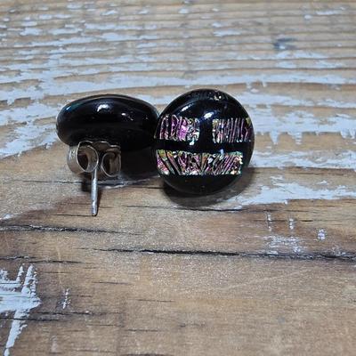 Aurora Borealis cuff bracelet with a set of Dichroic glass earrings