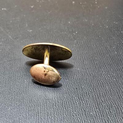 Circa 1920's Layered Grape Motif Oval Brass Sash Pin Brooch with vintage cuff link