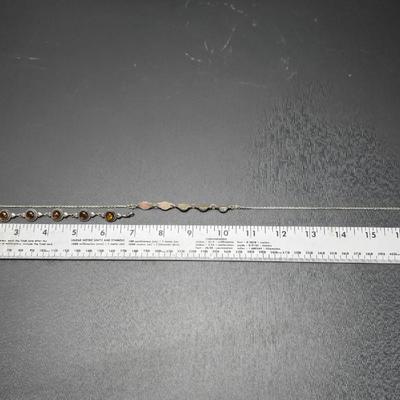 Vintage Baltic Amber & .925 marked Sterling Silver Bracelet with moonstone like necklace