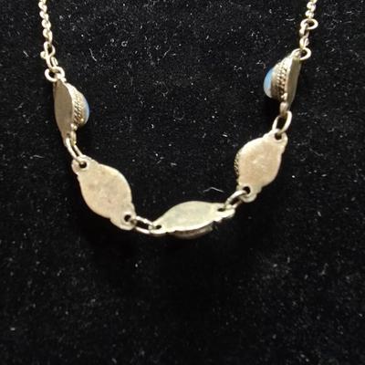 Vintage Baltic Amber & .925 marked Sterling Silver Bracelet with moonstone like necklace