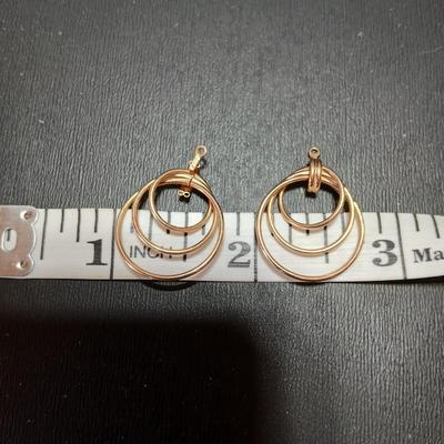 A pair of 14k Earrings with no posts / hooks and a beautiful necklace pendant