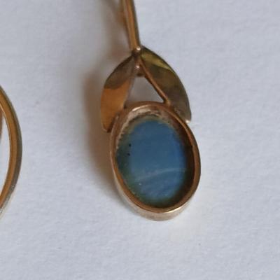 A pair of 14k Earrings with no posts / hooks and a beautiful necklace pendant