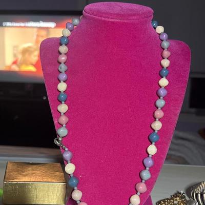 Multiple colored beaded necklace