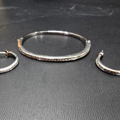Sterling steel Hoop earrings and bracelet
