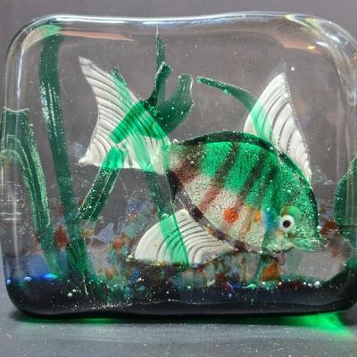 Murano style glass Fish / aquarium paperweight