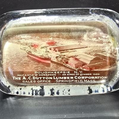 Vintage A.C. Dutton Lumber Corporation paperweight - Springfield Mass.