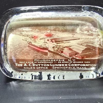 Vintage A.C. Dutton Lumber Corporation paperweight - Springfield Mass.