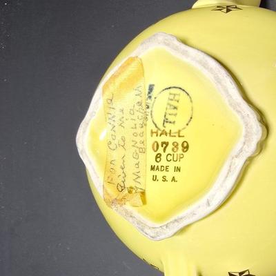 Vintage 1940's Hall Canary Yellow Tea Pot Art Deco Shape Teapot