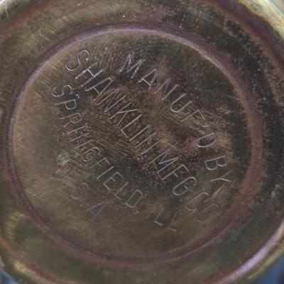 Vintage Shanklin Mfg. Brass Guy's Dropper Miner's Carbide Lamp with Reflector 1920's