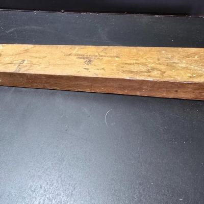 Antique wooden frame with T handle, Wood level and three candle holders