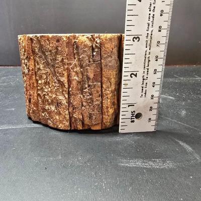 Antique wooden frame with T handle, Wood level and three candle holders