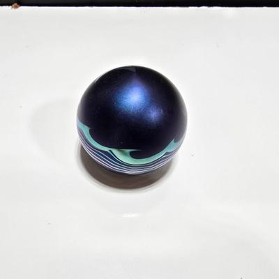 Steven Correia Crescent Moon Over Ocean 1988 Paperweight