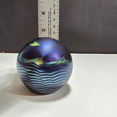 Steven Correia Crescent Moon Over Ocean 1988 Paperweight
