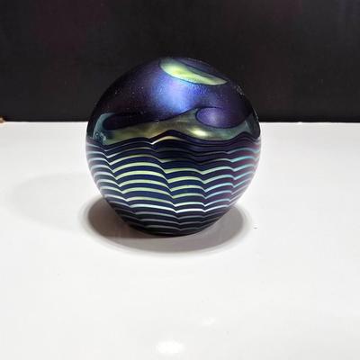 Steven Correia Crescent Moon Over Ocean 1988 Paperweight