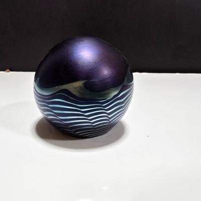 Steven Correia Crescent Moon Over Ocean 1988 Paperweight