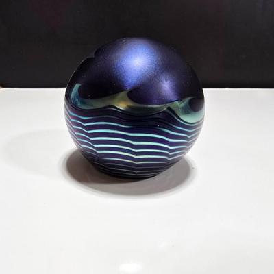 Steven Correia Crescent Moon Over Ocean 1988 Paperweight