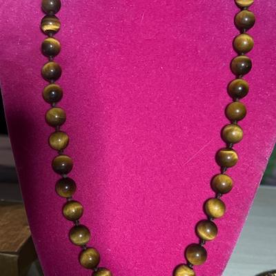 Brown beaded necklace