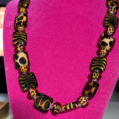 Cheetah print necklace