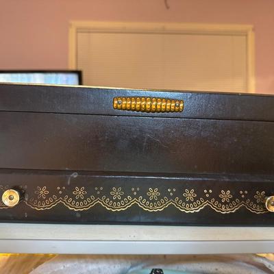 Black and gold toned jewelry box