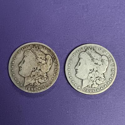 1894-O & 1896-S MORGAN SILVER DOLLARS