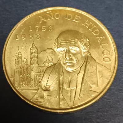 1953 5 PESOS "CHAPEL" MEXICAN SILVER DOLLAR