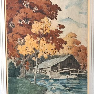 ORIGINAL LEON PESHERET COLORED ETCHING "THE LITTLE PIGEON"