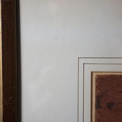 ORIGINAL LEON PESHERET COLORED ETCHING "THE LITTLE PIGEON"