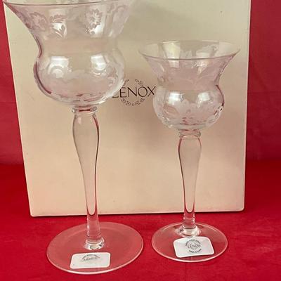 Lot A 499 Lenox Floral Nouveau Candlestick Pair NEW