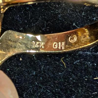 Vintage 14K Diamond Cocktail Ring