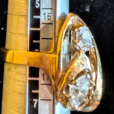 Vintage 14K Diamond Cocktail Ring