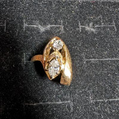 Vintage 14K Diamond Cocktail Ring