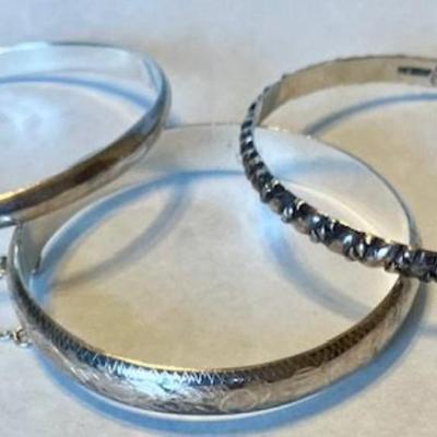 Three Sterling Silver Bracelets