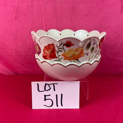 Lot A 511 Lenox “Poppies on Pink” Bowl