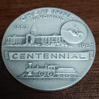 .999 FINE SILVER CHEYENNE WYOMING CENTENNIAL COIN