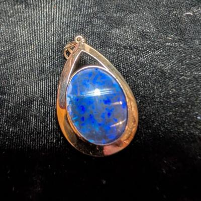 14K Blue Stone Pendant