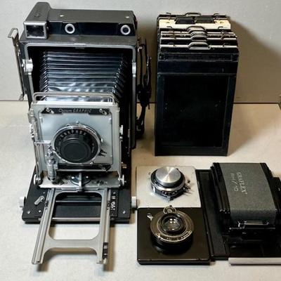 Graflex Crown Graphic Camera With Accessories