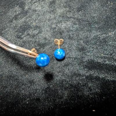 14K Lapis Stud Earrings