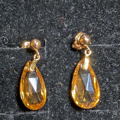 14K Citrine Teardrop Earrings