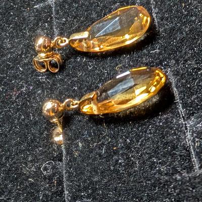 14K Citrine Teardrop Earrings