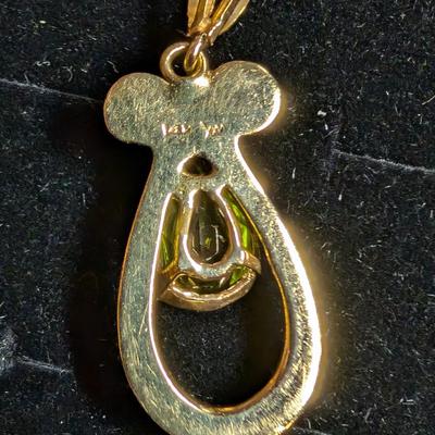 14K Peridot Pendant